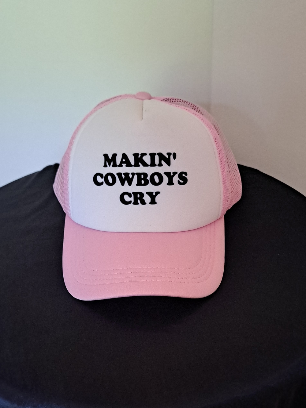 Makin Cowboys Cry Pink Trucker Hat Cowgirl Truck